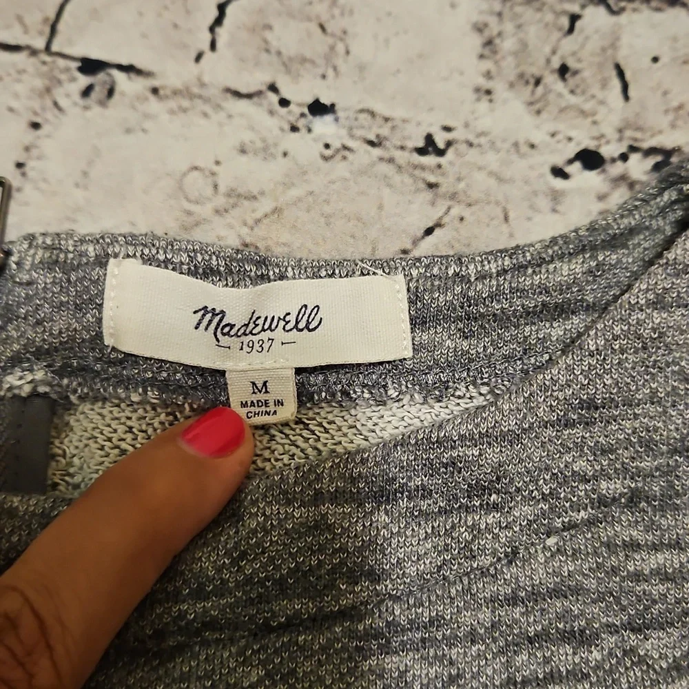 Madewell Gray Back Zippet Sweatshirt Size M